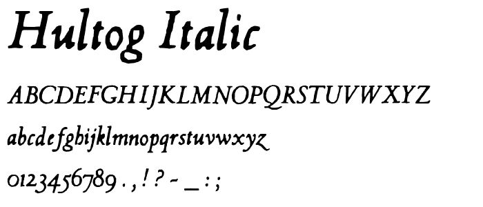 Hultog Italic font